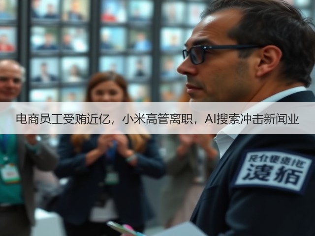 电商员工受贿近亿,小米高管离职,AI搜索冲击新闻业(图3) 电商员工受贿近亿,小米高管离职,AI搜索冲击新闻业(图3)