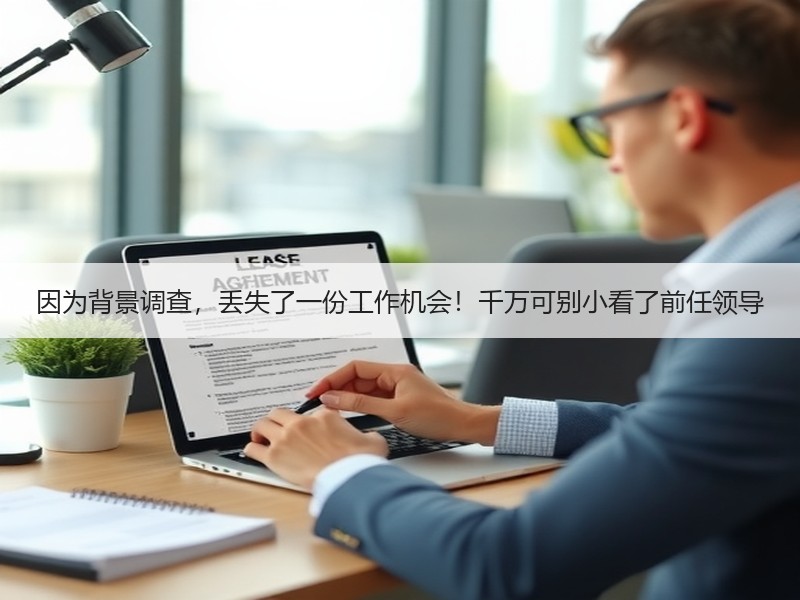 因为背景调查，丢失了一份工作机会！千万可别小看了前任领导