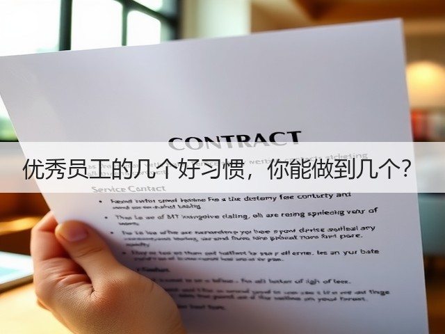 优秀员工的几个好习惯,你能做到几个?(图1) 优秀员工的几个好习惯,你能做到几个?(图1)