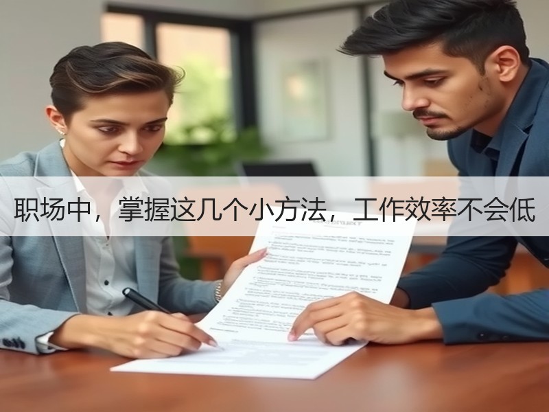 职场中，掌握这几个小方法，工作效率不会低