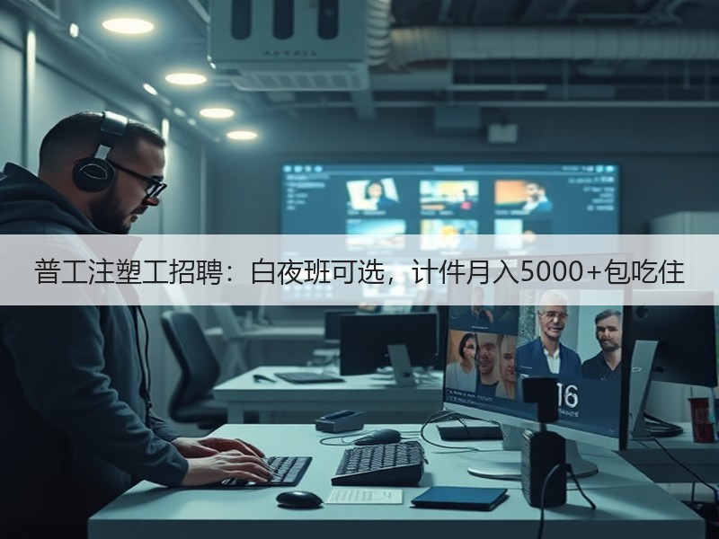 普工注塑工招聘：白夜班可选，计件月入5000+包吃住