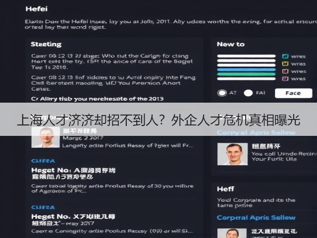 上海人才济济却招不到人?外企人才危机真相曝光(图1) 上海人才济济却招不到人?外企人才危机真相曝光(图1)