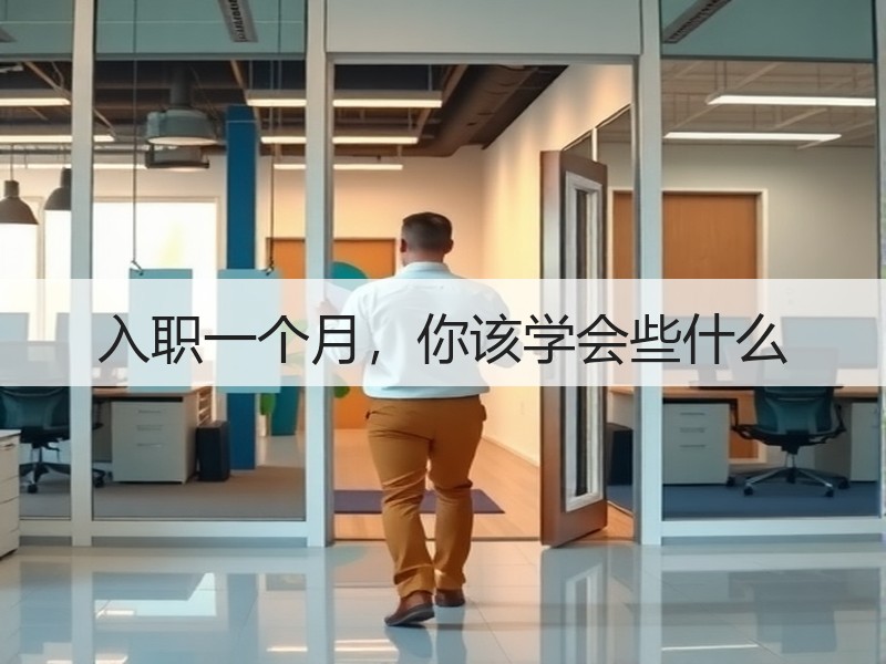 入职一个月，你该学会些什么