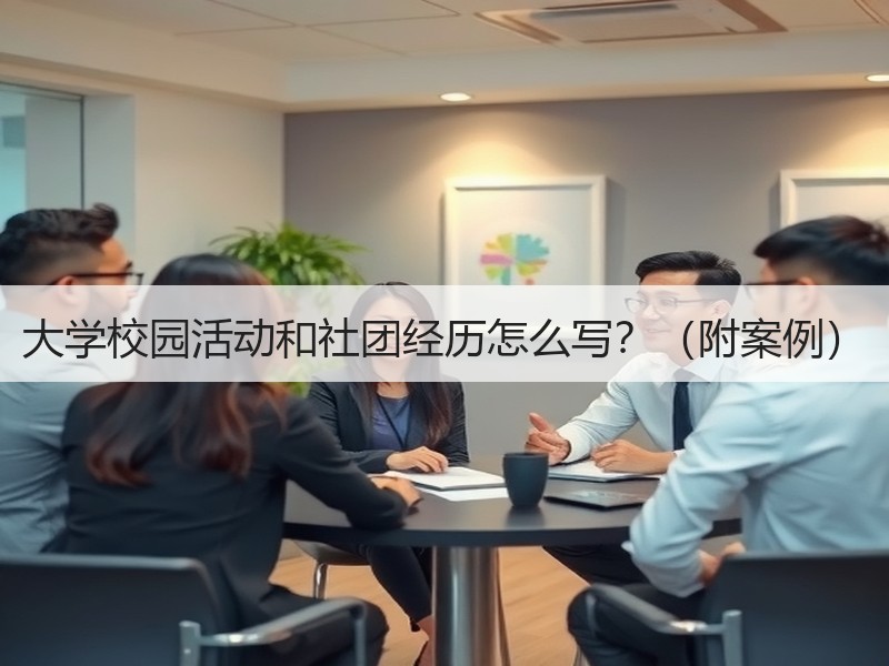 大学校园活动和社团经历怎么写？（附案例）