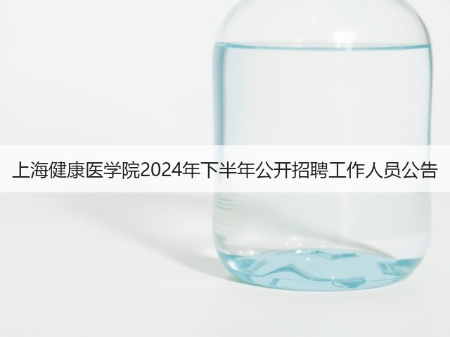 上海健康医学院2024年下半年公开招聘工作人员公告(图1)