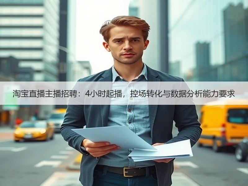 淘宝直播主播招聘：4小时起播，控场转化与数据分析能力要求