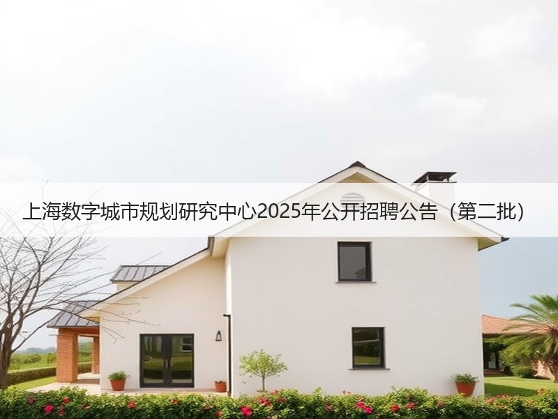 上海数字城市规划研究中心2025年公开招聘公告（第二批）