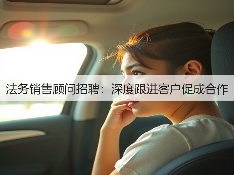 法务销售顾问招聘：深度跟进客户促成合作