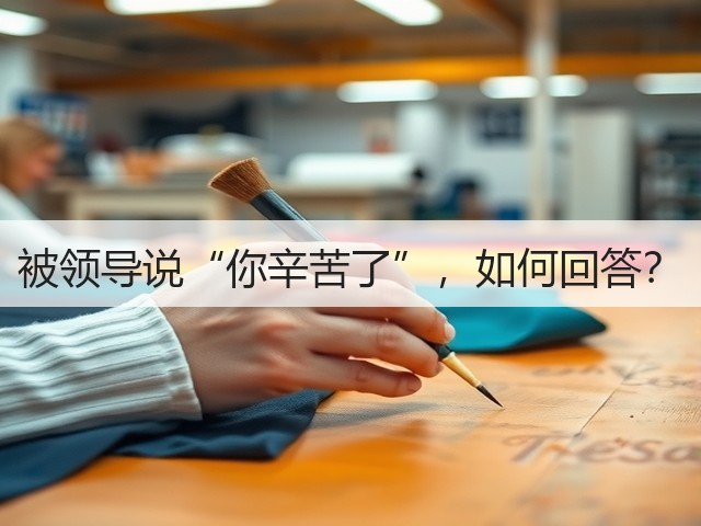 被领导说“你辛苦了”,如何回答?(图1) 被领导说“你辛苦了”,如何回答?(图1)