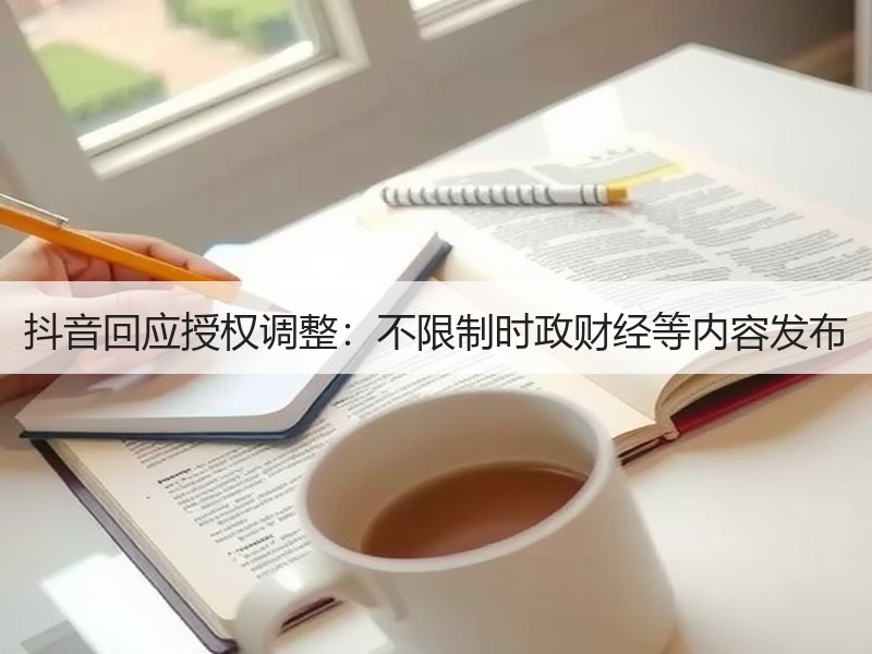 抖音回应授权调整：不限制时政财经等内容发布