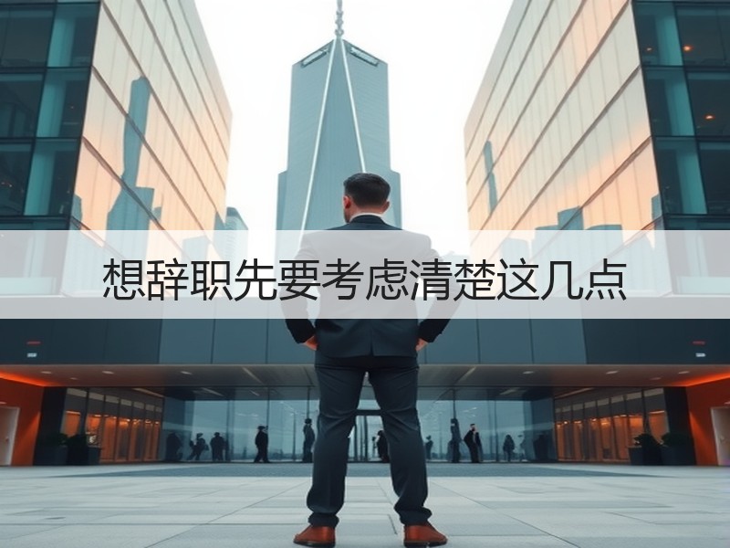 想辞职先要考虑清楚这几点