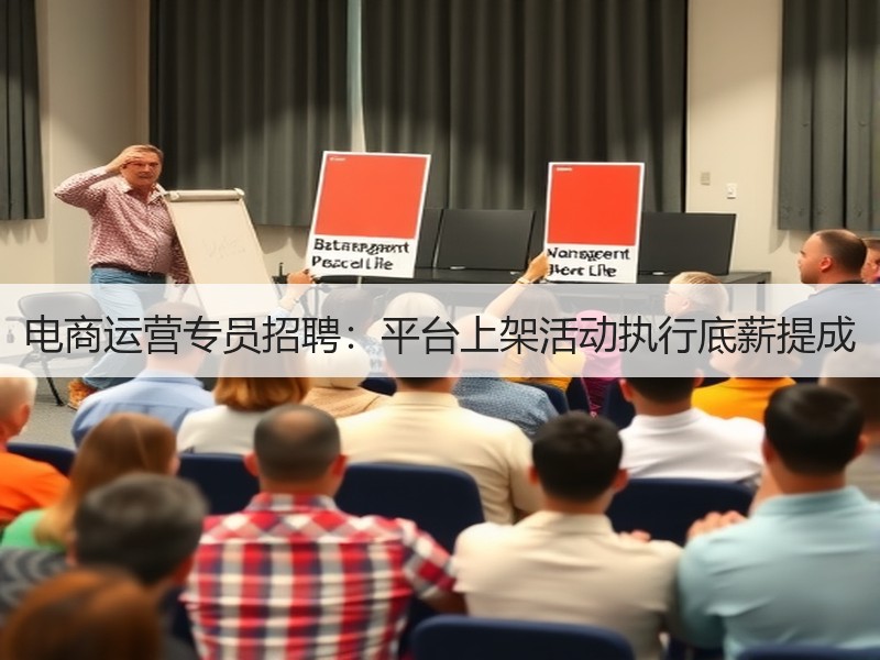 电商运营专员招聘：平台上架活动执行底薪提成