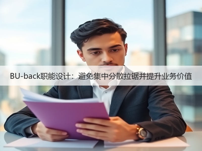BU-back职能设计：避免集中分散拉锯并提升业务价值