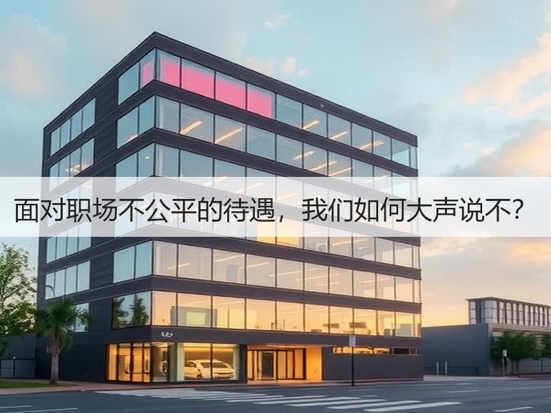 面对职场不公平的待遇，我们如何大声说不？