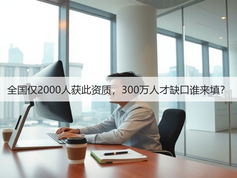 全国仅2000人获此资质，300万人才缺口谁来填？