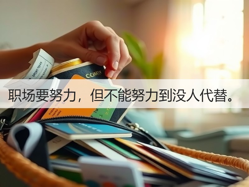 职场要努力，但不能努力到没人代替。