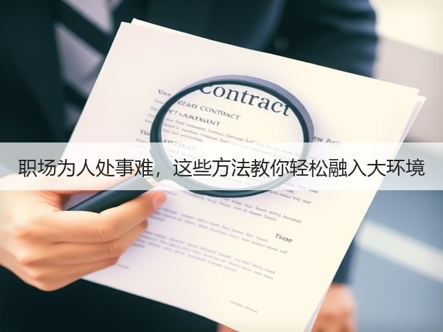 职场为人处事难,这些方法教你轻松融入大环境(图1) 职场为人处事难,这些方法教你轻松融入大环境(图1)