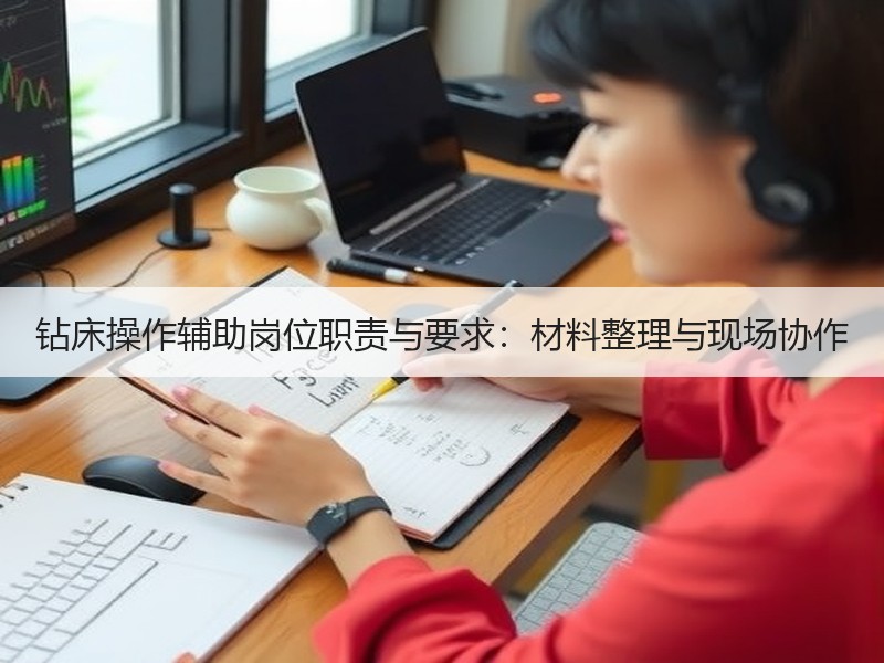钻床操作辅助岗位职责与要求：材料整理与现场协作
