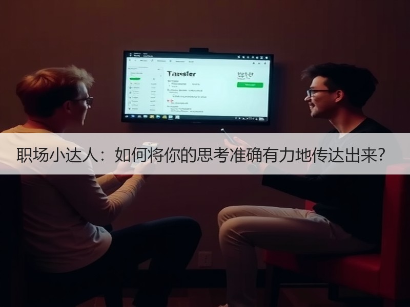 职场小达人：如何将你的思考准确有力地传达出来？