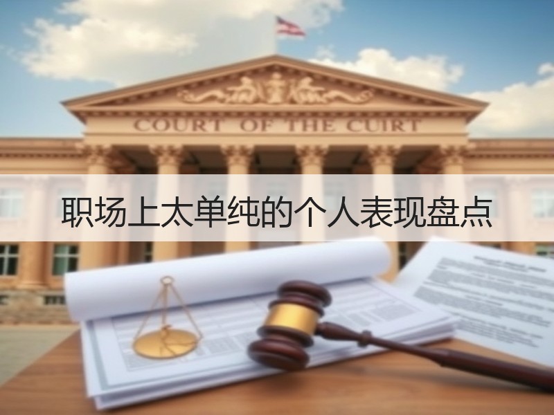 职场上太单纯的个人表现盘点